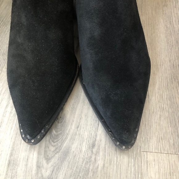 Sam Edelman Leonia Buckle Black Suede Bootie - Picture 3 of 15